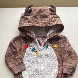 🏷️Carter's Brown Reindeer Onesie with Festive Lights
